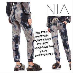 Nia High Waisted Drawstring Tie-Dye Coordinating Slim Sweatpants